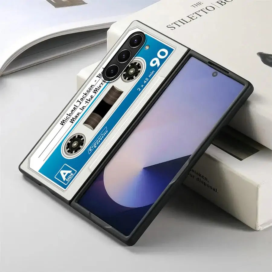 Vintage Tape Camera Back Phone Cover Case for Samsung Galaxy Z Fold 7 6 5 4 3 ZFold6 ZFold7 ZFold4 ZFold3 ZFold5
