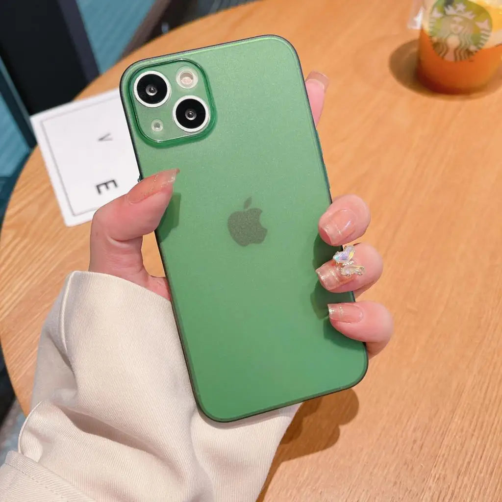 Matte Slim Phone Case For iPhone 16 15 14 13 12 11 Pro Max Plus XS X XR 7 8 SE Mini Transparent Shockproof Hard Thin Cover Funda