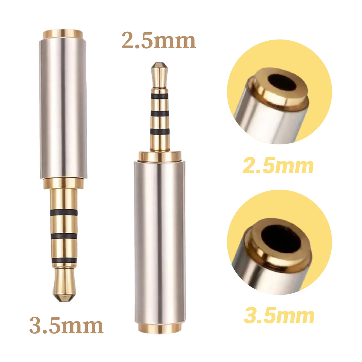 2/4/10pcs 3.5mm To 2.5mm Audio Adapter for Cable Stereo Headphone Headset Mic 2.5mm Male To 3.5mm Female Plug Connector