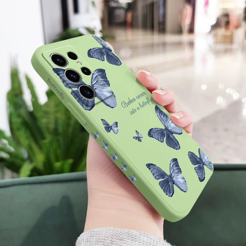 Little Butterfly Phone Case For Samsung Galaxy S24 S23 S22 S21 S20 S10 S10E S9 Ultra Plus FE Note 20 Ultra 10 9 Plus Cover