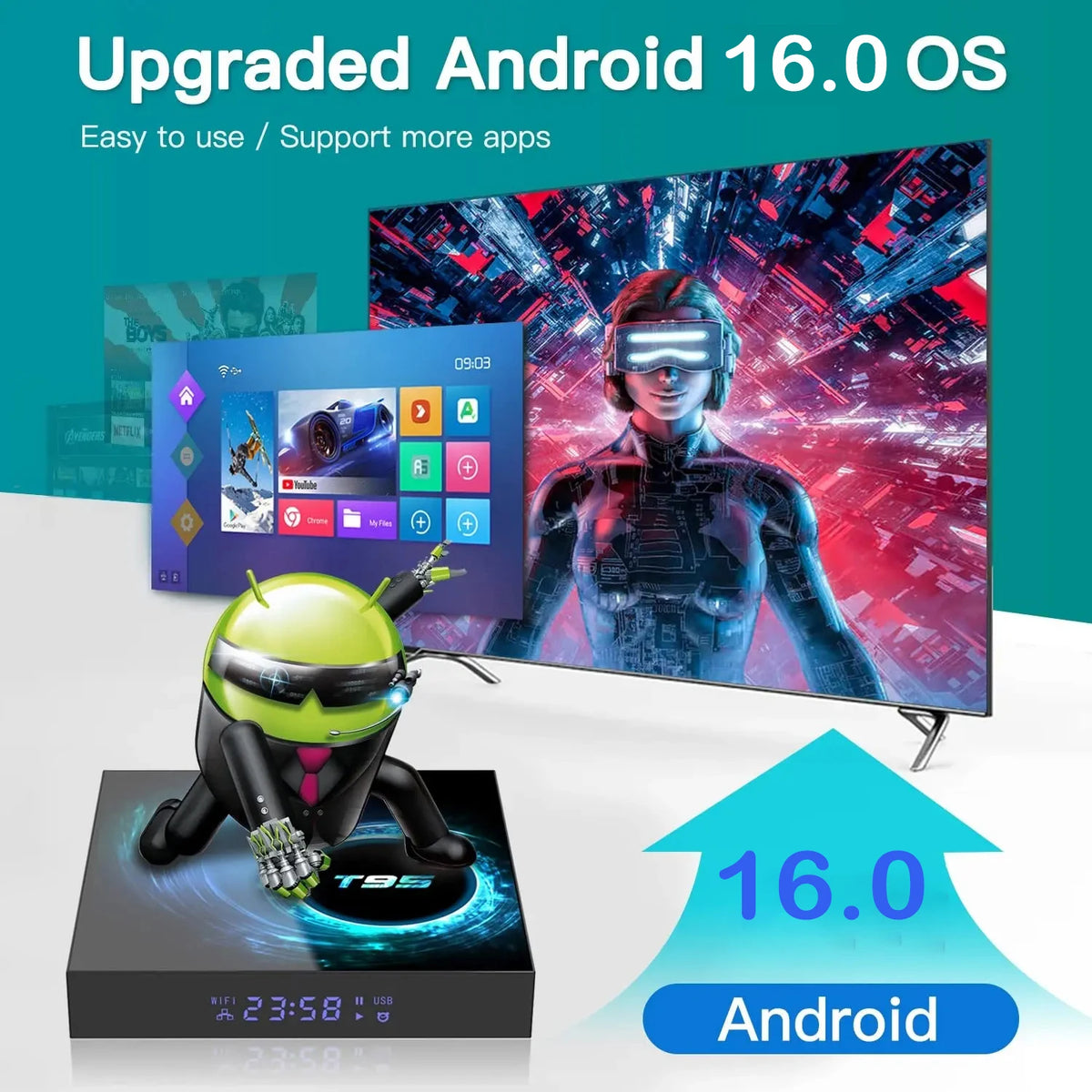 Smart TV Box 2026 T95 Plus HD 6K Android 16 Allwinner H616 4GB 64GB 128GB Dual Wifi Media Player PK X96Max Plus H96 Set Top Box
