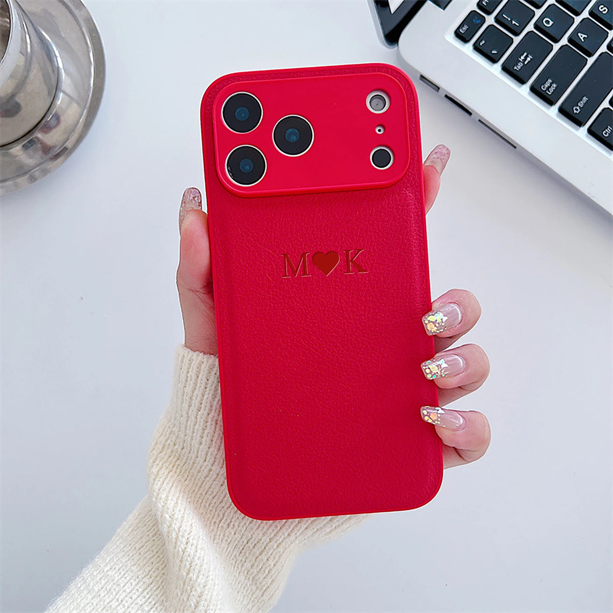 Personalized Luxury Customized Name 3D DIY Hot Engrave Faux Leather Phone Case For iPhone 17 16 15 14 13 Pro Max Plus Air