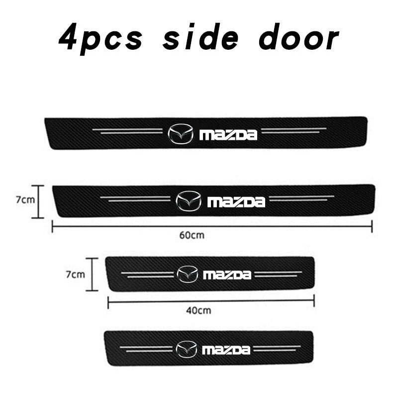 Car Door Sill Protector Carbon Fiber Threshold Stickers for Mazda 3 bk bl bj bn 323 Axela Atenza CX-3 CX-4 CX5 CX-7 CX-9 Auto