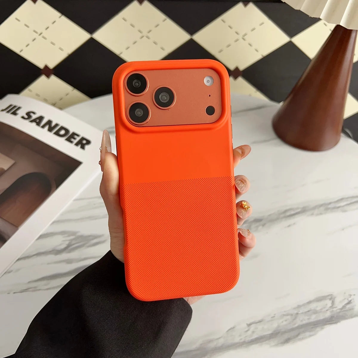 Official Geometric Dot Matrix For MagSafe Magnetic Charge Phone Case For iPhone 18 17 16 15 14 13 Pro Max Matte Anti-Slip Cover