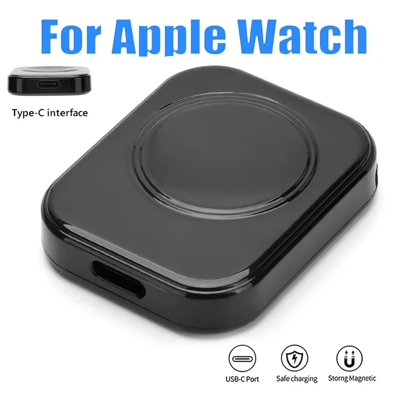 Wireless Charger For Apple Watch Series 9 8 7 6 5 4 3 2 1 Type-C / L Double Interface Portable Magnetic Wireless Charging Dock