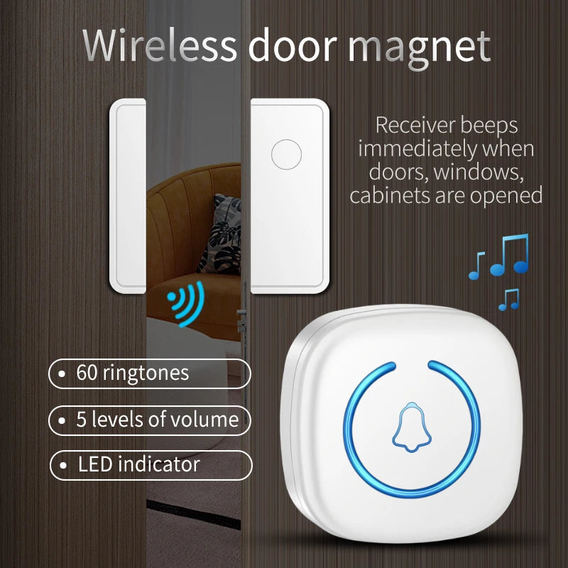 Split type Door And Window Sensor Wireless Door Magnet Sensor 60 Songs Home Protection Security Anti-Theft Alarm Volume Reminder