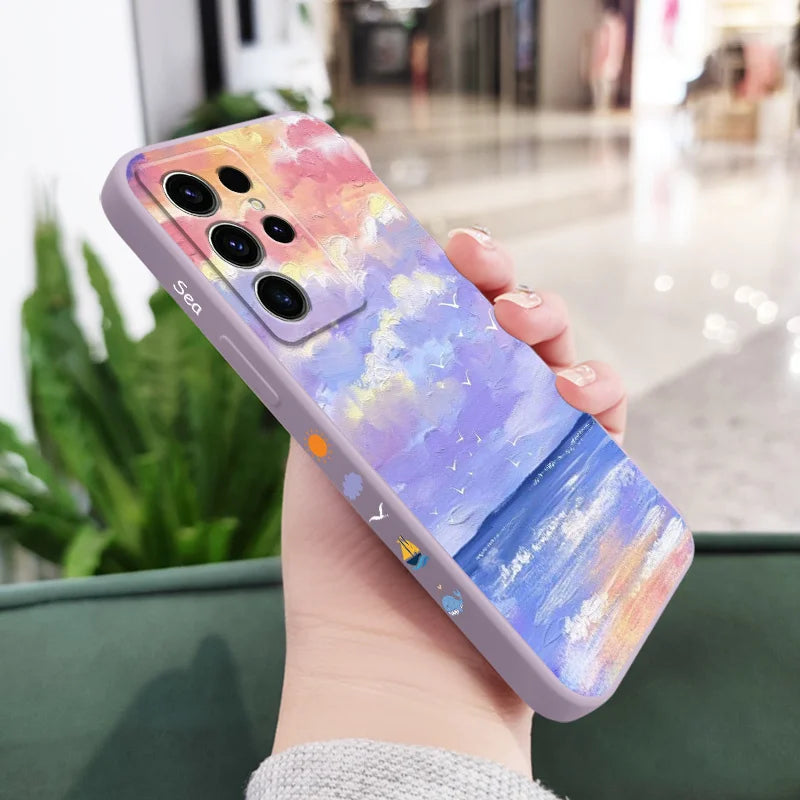Sky Painting Phone Case For Samsung Galaxy S25FE S24 S23 S22 S21 S20 S10 S10E Ultra Plus FE Note 20 Ultra 10 Plus Cover