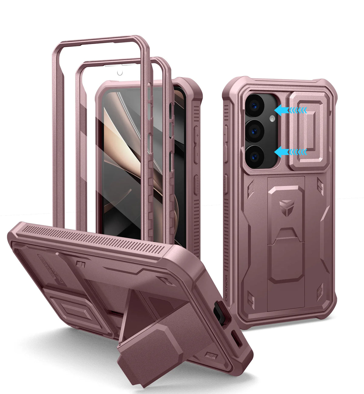 Dexnor For Samsung Galaxy S25/S25 Plus/S25 Ultra /S25 Edge 2025Case Full Body Shockproof Camera Cover &Built-in Screen Protector Kickstand