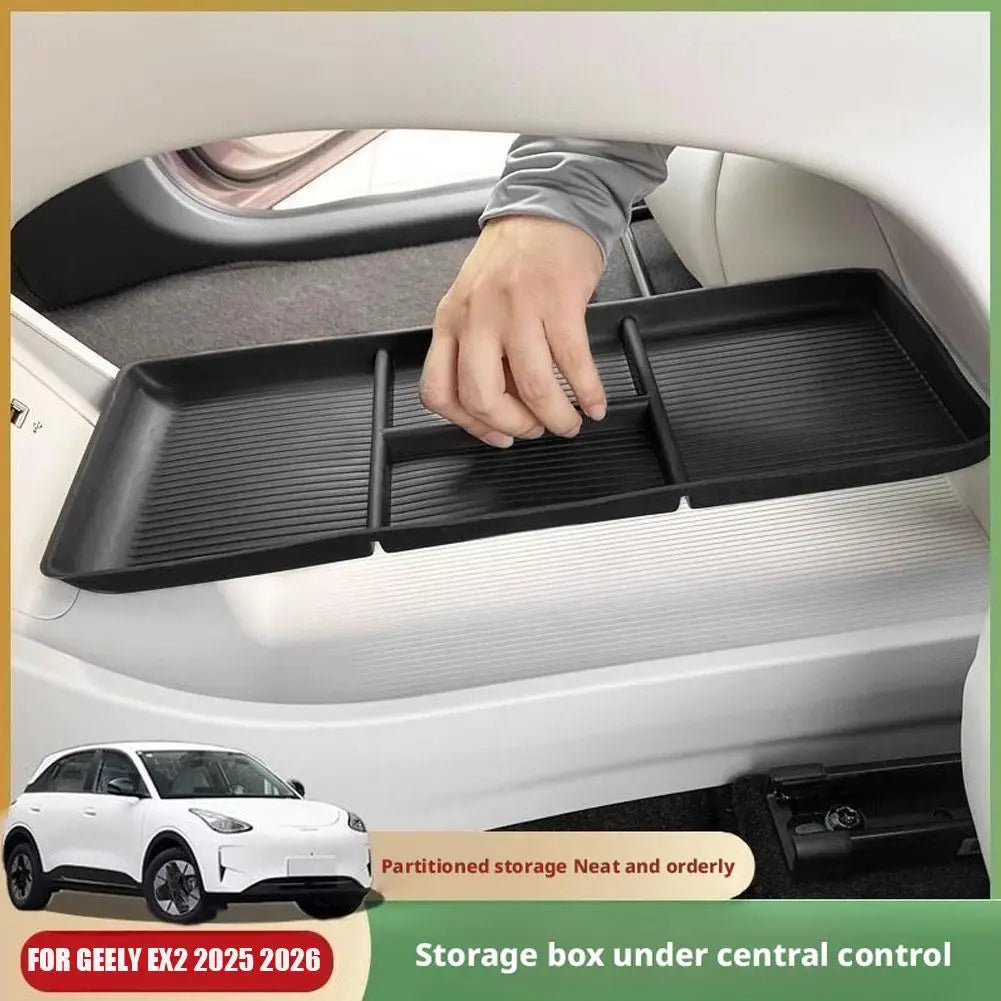 For Geely EX2 2025 2026 Car Interior Storage Box Center Console Lower Storage Tray Partitioned Car Armrest Organizer Box