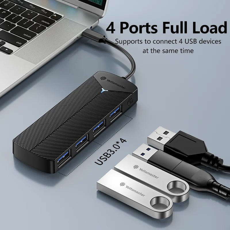 Yottamaster 5Gbps 4-in-1 USB3.0 Hub USB HUB Adapter Expansion Dock Ultra-Slim OTG Adapter Type C For PC iOS Computer Accessorie