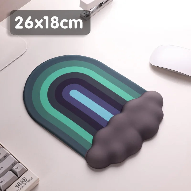 Rainbow Mouse Pad Wrist Rest for Computer Laptop Keyboard Desktop Pad Ergonomically Designed to Reduce Wrist Fatigue Mouse Pad