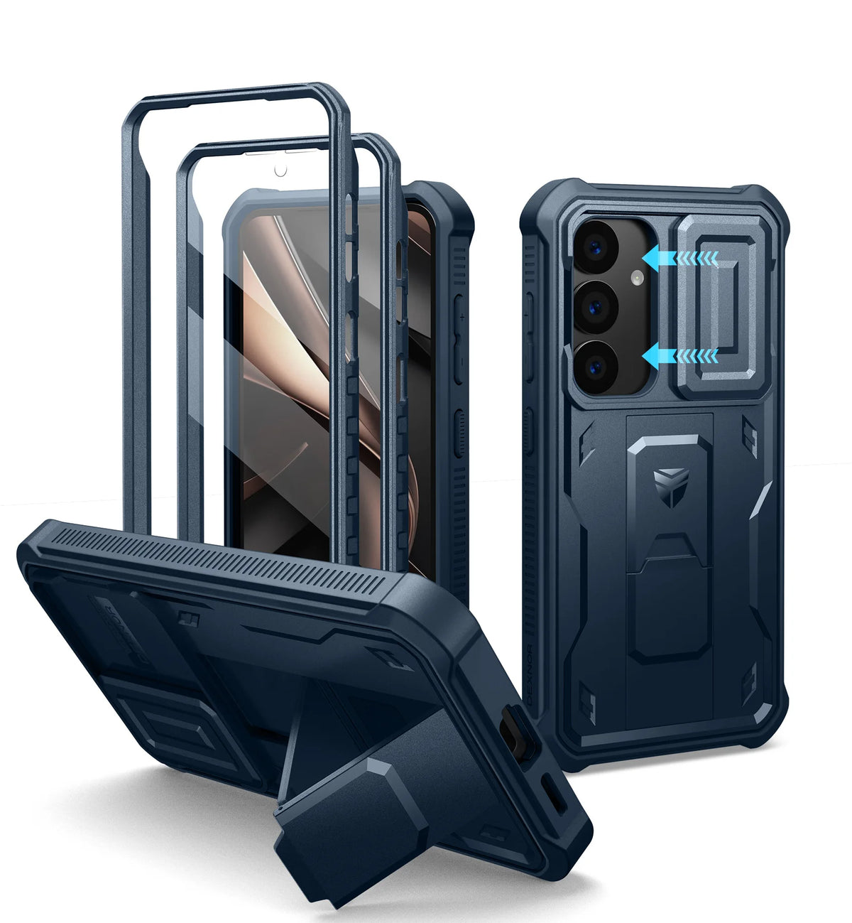 Dexnor For Samsung Galaxy S25/S25 Plus/S25 Ultra /S25 Edge 2025Case Full Body Shockproof Camera Cover &Built-in Screen Protector Kickstand