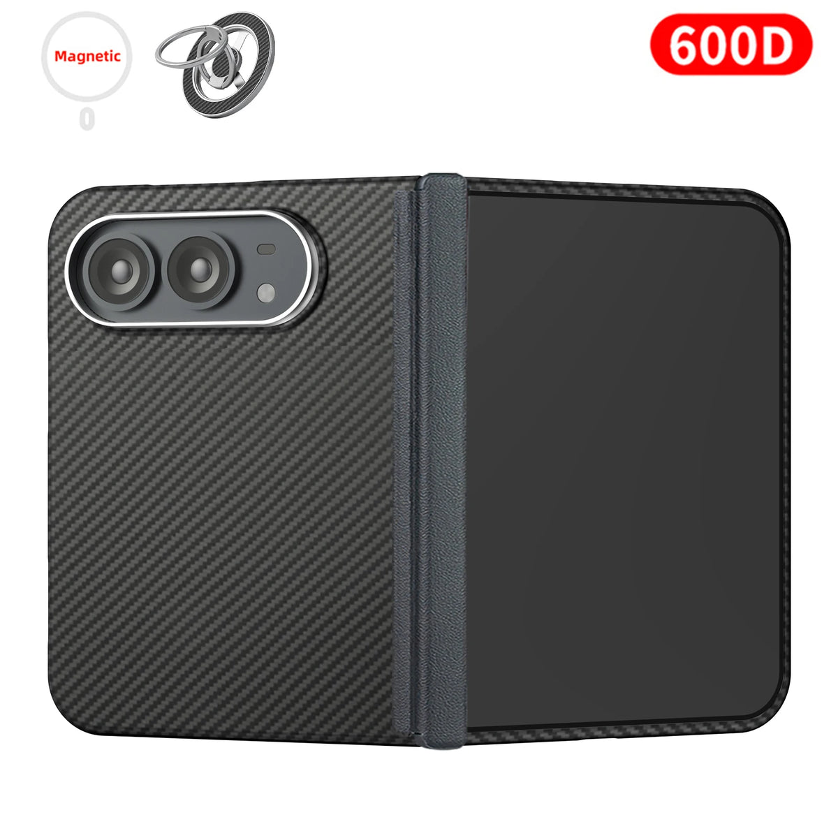 Suitable for iphone duo case,carbon fiber Kevlar aramid fiber hard shell,lightweight magnetic Slim light black cover premium