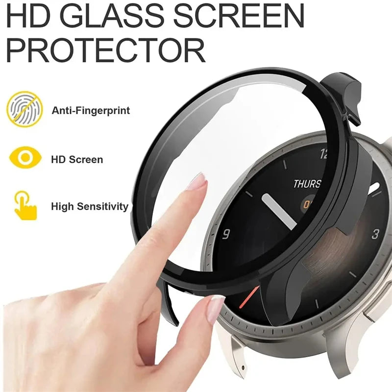 Screen Protector For Amazfit Balance Tempered Glass+Case Smartwatch Protective Bumper Shell For Huami Amazfit Balance Cover Case