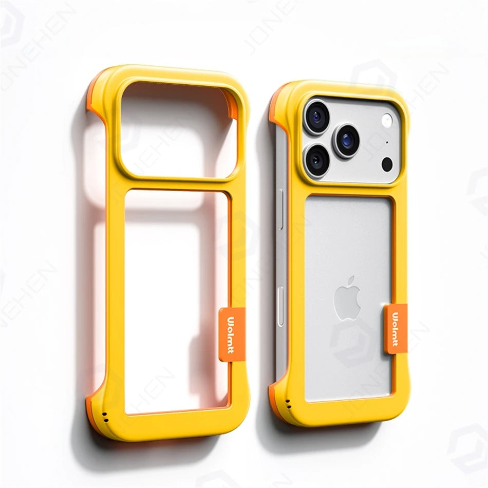 17Pro Colorful Frameless Soft TPU Bumper Case For iPhone Air 17 16 Plus 15 14 13 12 18 Pro Max Shockproof Protect Frame No Cover