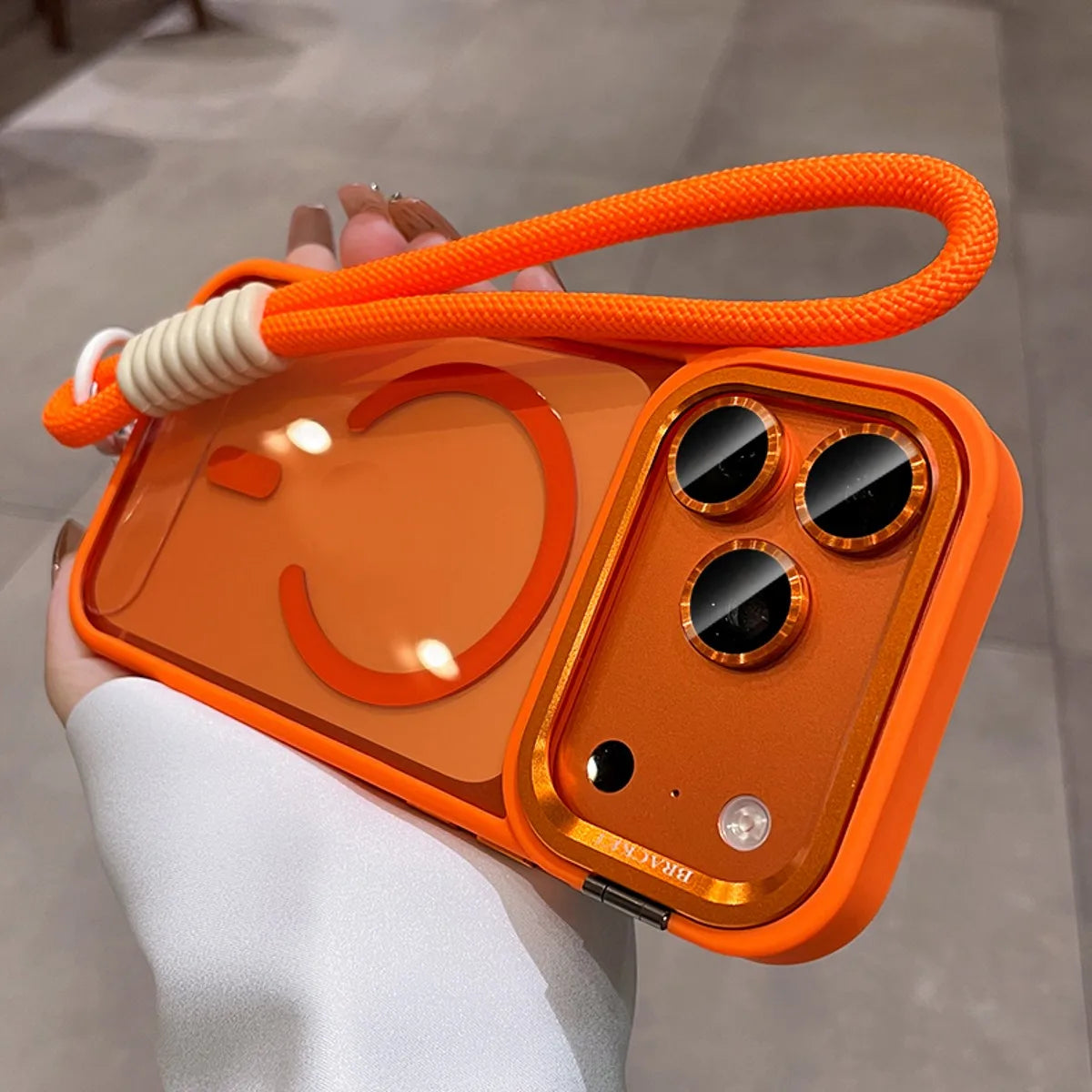 New Tech-Style Magnetic Drop-proof Full-wrap Phone Case with Holder Lanyard for iPhone 17 16 15 14 13 12 11 Pro Max Plus Air