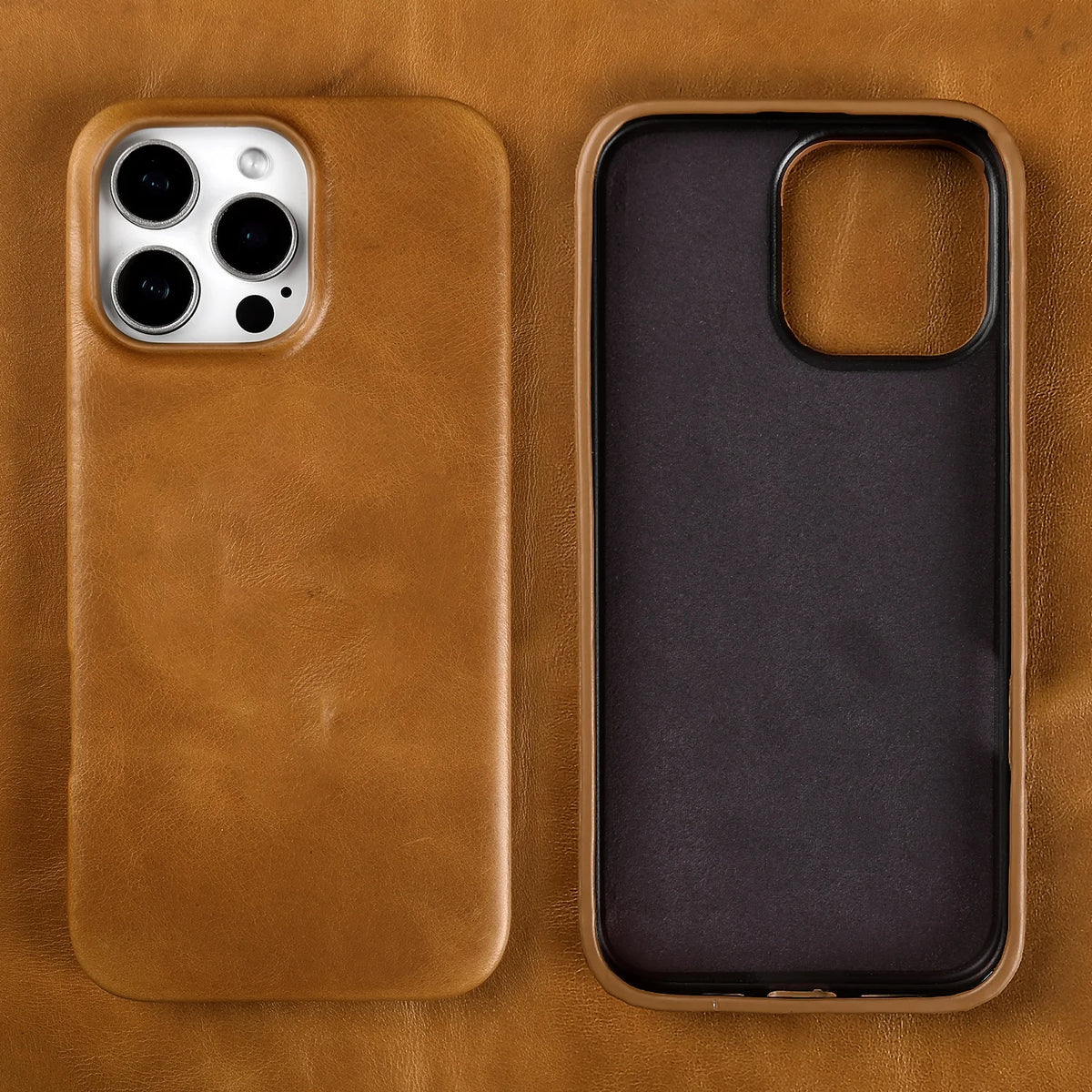 Retro For Iphone 16 Pro Max 15pro 14 13 11 Case Luxury Genuine Leather Cases for iphone15 Vintage Back Cover Phone Cases Fundas