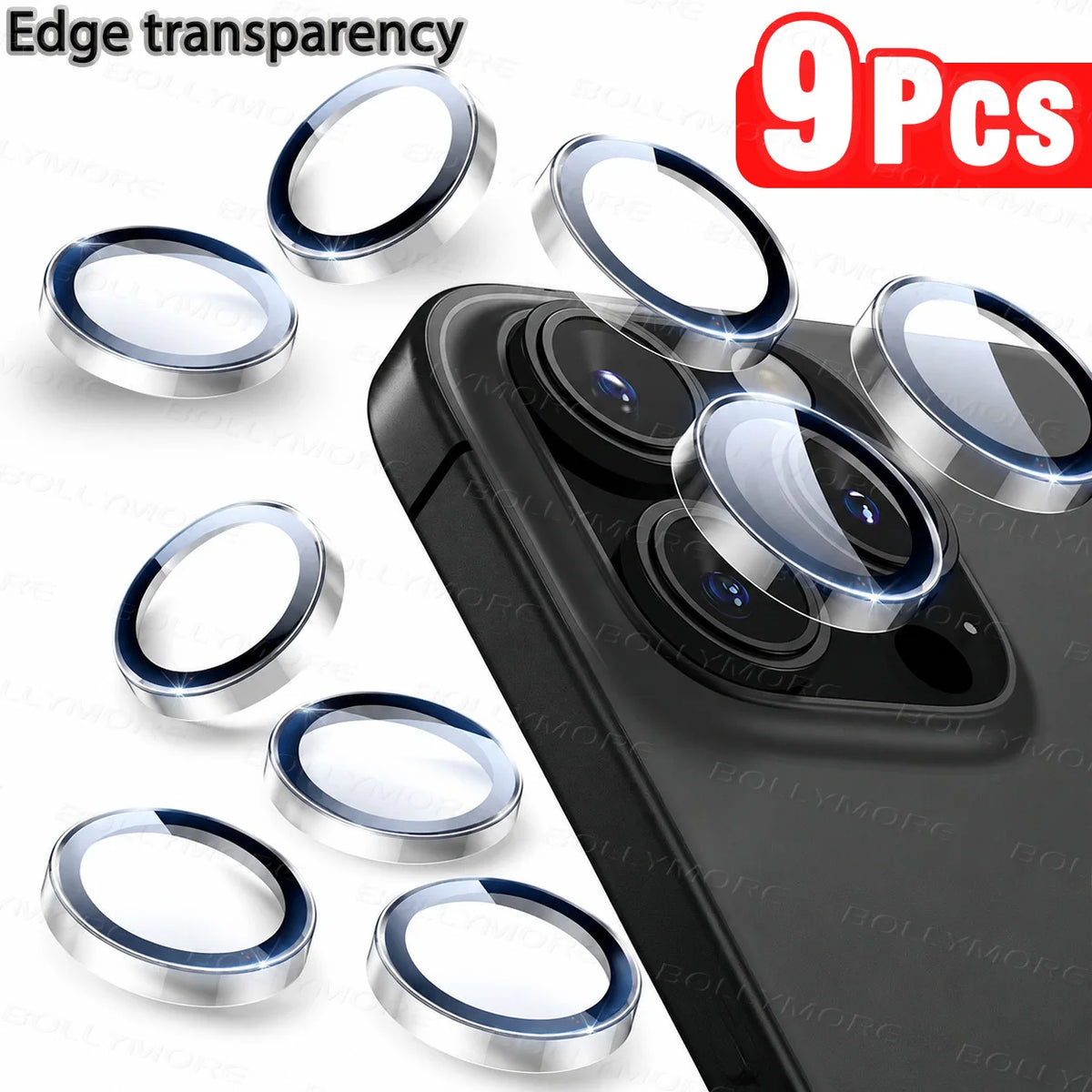 9pcs Transparent, Phone Lens Protective Film, Suitable for iPhone 17 Pro Max/16/15/14/13/12/11, Fully Covered, Scratch-Resistan