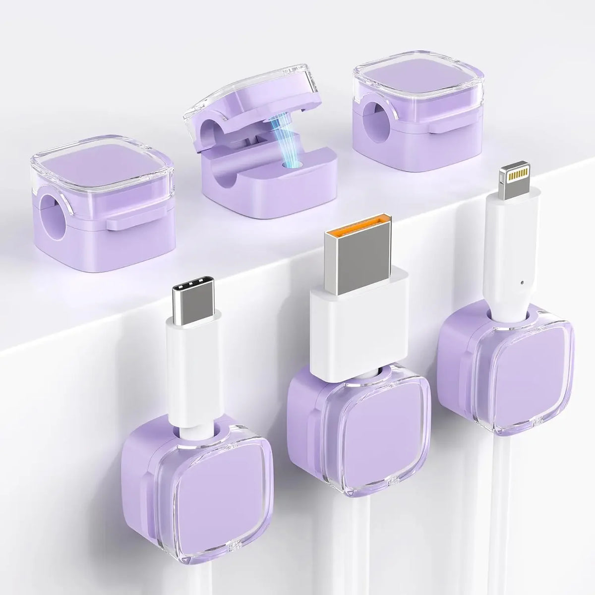 1/3/6PCS Magnetic Cable Organizer Cables Clips Adjustable Cord Holder Under Desk Cable Management Wire Keeper Organizer Holder