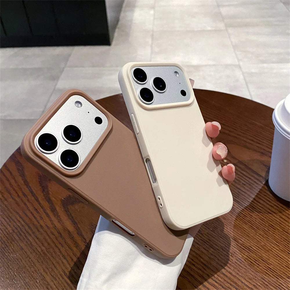 Office Frosted Plain Phone Case for Apple IPhone 17 Air 16 Plus 15 14 13 12 Pro Max Silicone Soft Protective Back Cover
