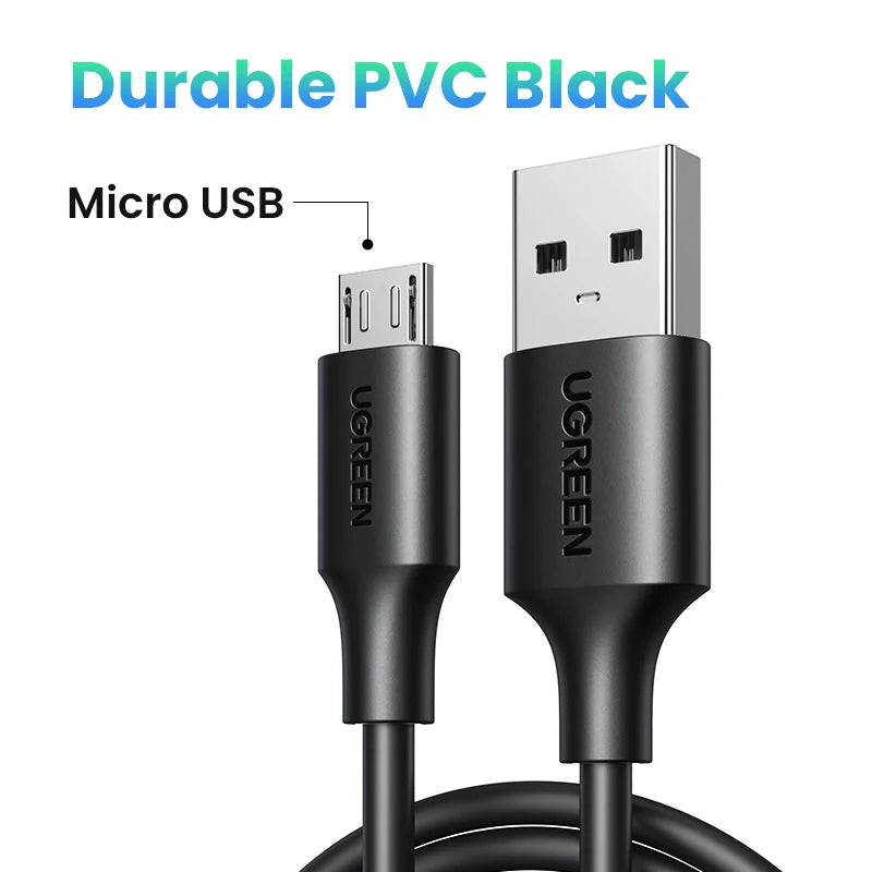 Ugreen Micro USB Cable Charger for Samsung Galaxy S7 S6 Fast Charging Mobile Phone Charger Cord for Xiaomi Tablet USB Cable Wire
