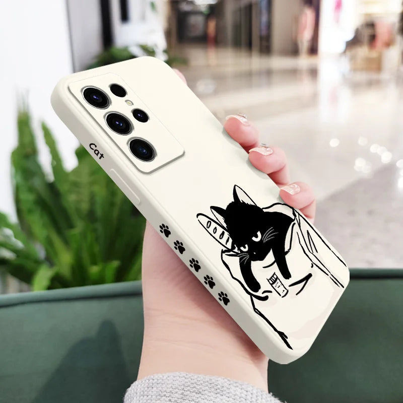 Bread Cat Phone Case For Samsung Galaxy S25 S24 S23 S22 S21 S20 S10 S10E Ultra Plus FE Note 20 Ultra 10 9 Plus Cover