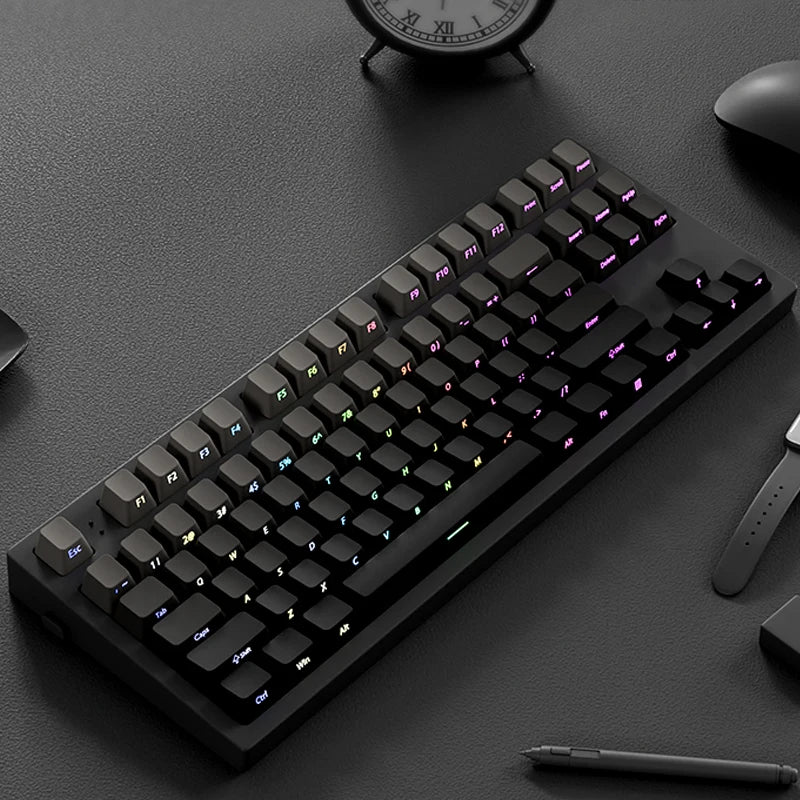Gradient Gray Double Shot RGB Backlit Keycaps OEM Profile 135+ Keys Side Printed PBT Keycaps for Cherry MX Switches Keyboards