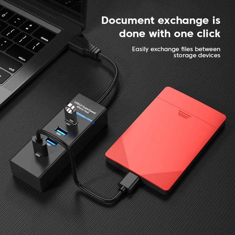 4Port USB 3.0 Hub USB Hub High Speed USB Splitter Adapter 5Gbps For PC Computer Accessories Multiport HUB 4 USB 3.0 2.0 Ports