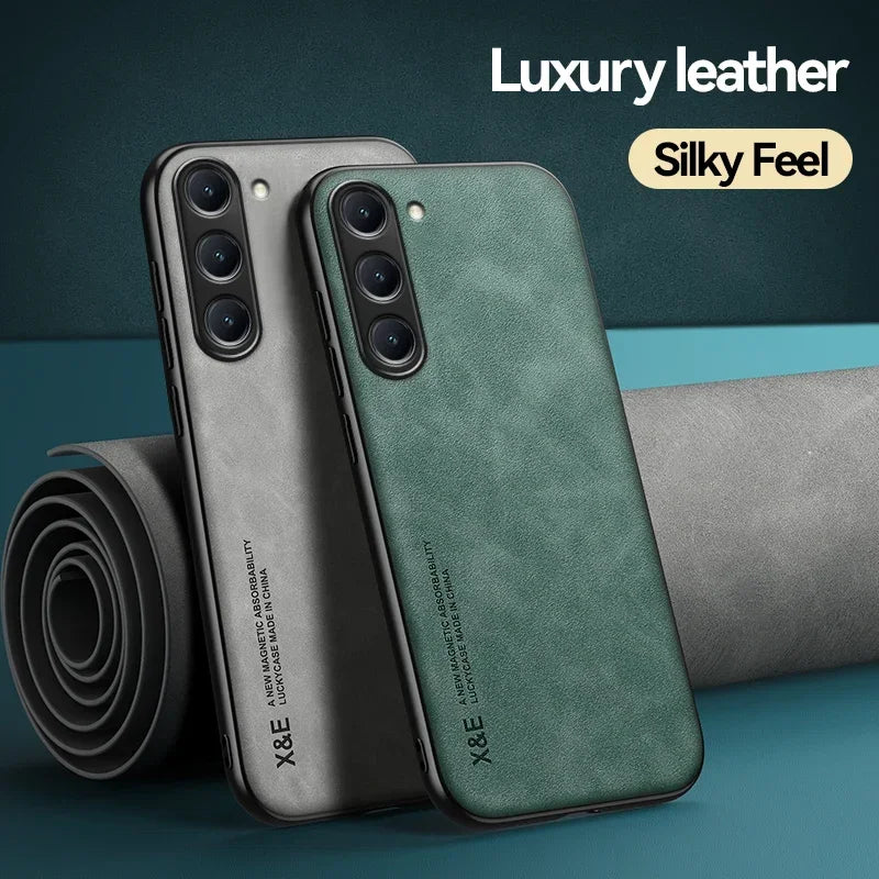 Magnetic Leather Case For Samsung Galaxy S23 S26 S24 S25 Edge S25 FE Plus Ultra S24FE S23FE 5G Shockproof Silicone Case Cover