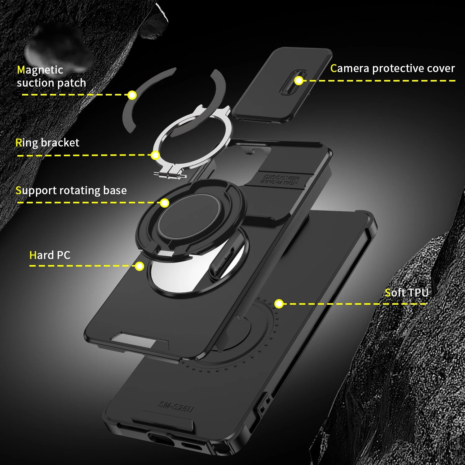 For Samsung S26 S25 S24 S23 Plus Ultra Magnetic Bracket Phone For Samsung S25 24 23 FE S26 25 Edge Sliding Window Anti Fall Case