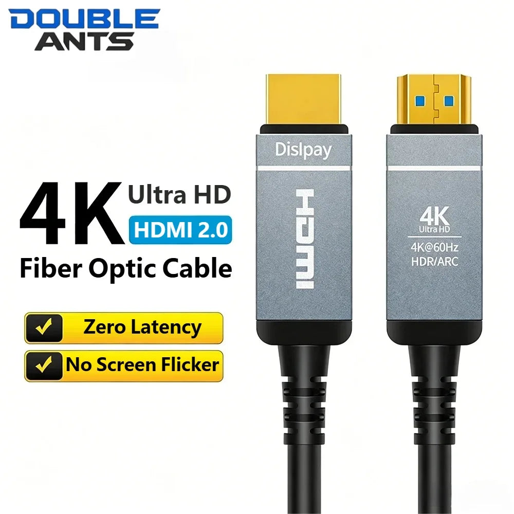 4K HDMI 2.0 Fiber Optic Cable 4K@60Hz 2K@240Hz/144Hz 18Gbps HDR ARC Optical HDMI Cable for PS3/PS4 PC TV Projector Monitor Xbox