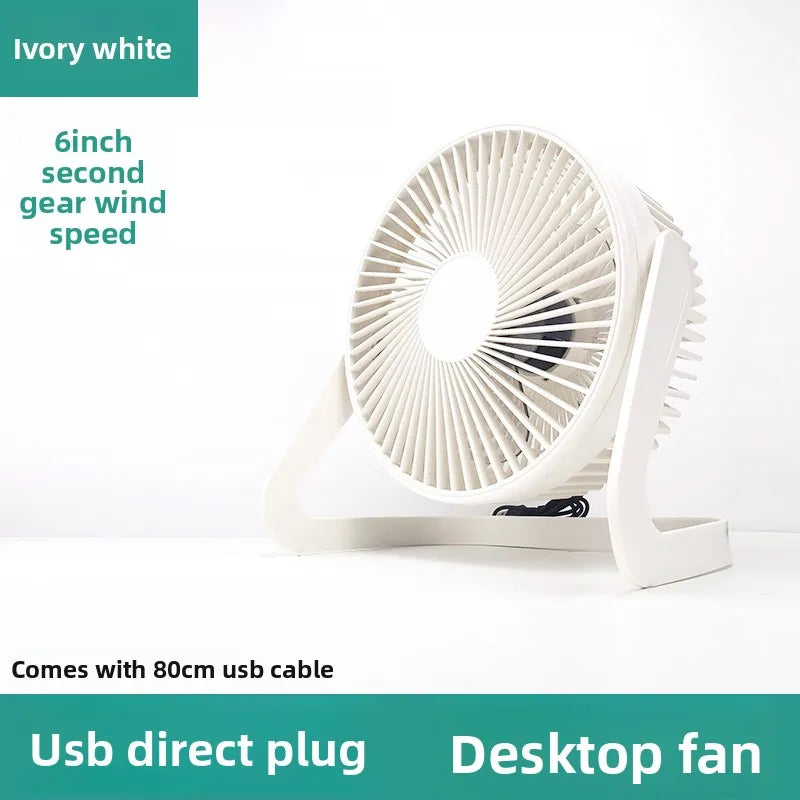 5 6 8 Inch USB Powered Mini Desktop Fan Strong Wind Quiet Portable Table Cooling Fan For Office Bedroom Dorm Student Home Use