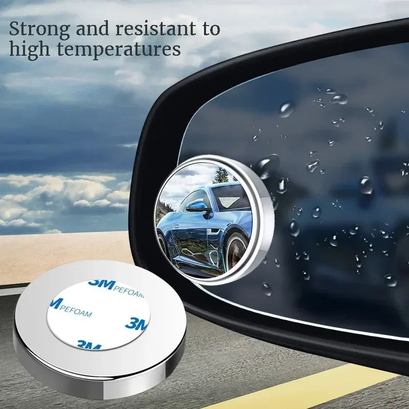 2Pcs 360Degree Adjustable Blind Spot Mirror Car Auxiliary Rearview Convex Mirror Round Frame Wide Angle Mirrors for Car Reverse