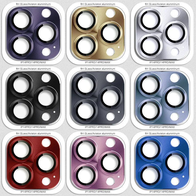 Tempered Glass Metal Camera Lens Protector for Apple iPhone 14 15 16 17 Pro Max Easy Install Camera Lens Protector Case
