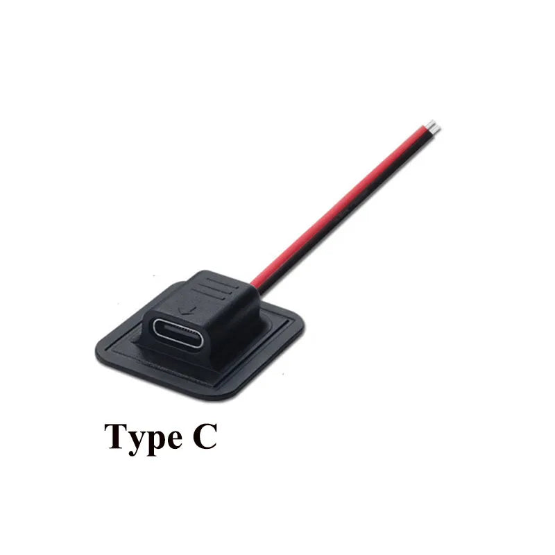 1Pcs DC 5.5*2.1 / Micro USB Type-C Female 2P Wire Type USB C Pigtail Cable Extension Power Cable USB-C Plug to 2 Pin Bare Wire