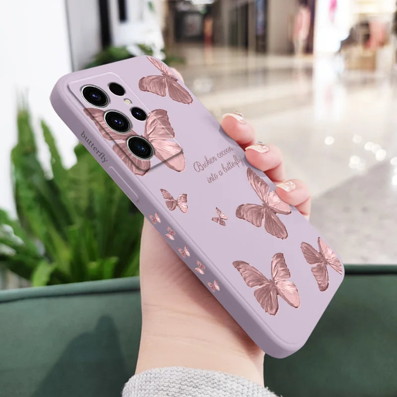 Little Butterfly Phone Case For Samsung Galaxy S24 S23 S22 S21 S20 S10 S10E S9 Ultra Plus FE Note 20 Ultra 10 9 Plus Cover