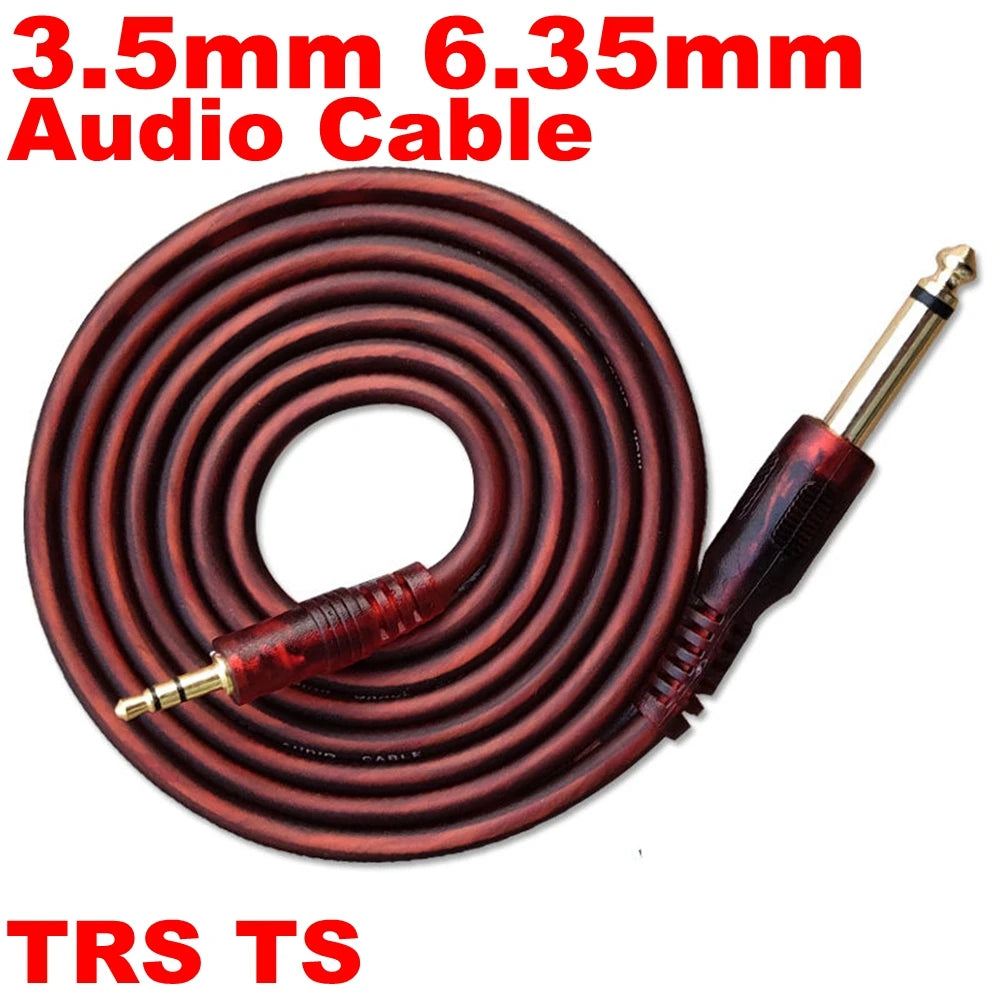 1 pcs 6.5 to 3.5 Jack Aux Cable Adapter for Speaker Guitar Amplifier TRS Audio Cable Jack 3.5mm to 6.5mm Audio Cable Auxiliar