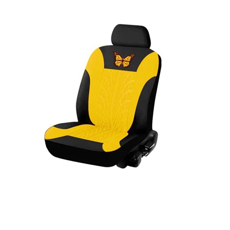 Car Seat Cover Full Set, Universal Butterfly Pattern Embroidery Auto Seat Cover Set