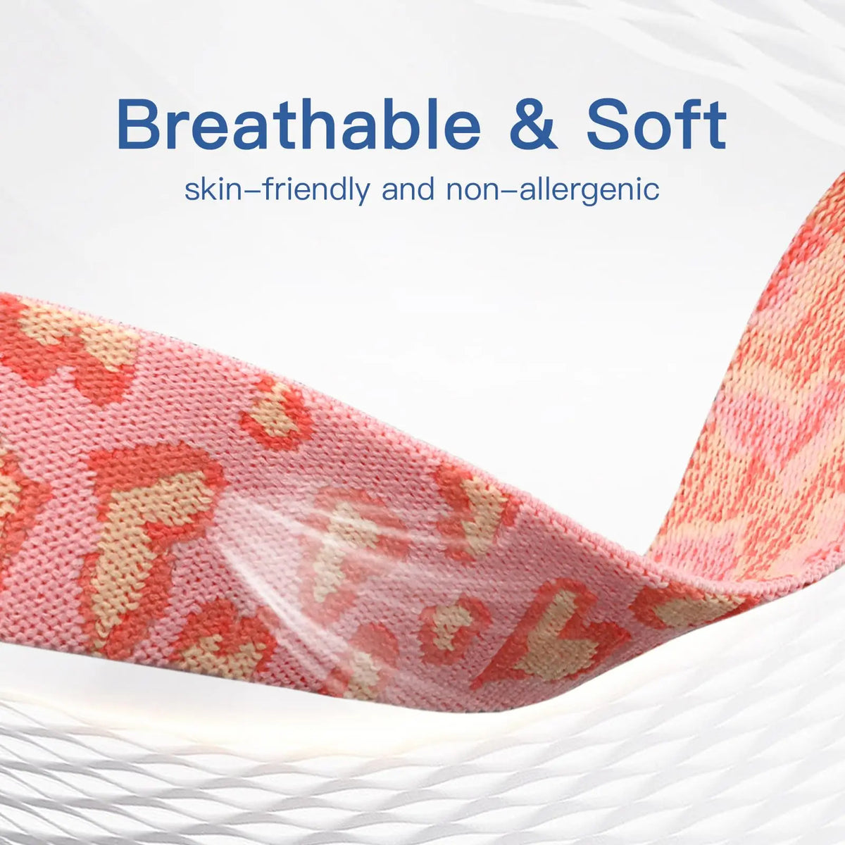 Soft Breathable Stretchy Nylon Solo Loop Band with Love/Flower Pattern - Elastic Braided, Compatible For Apple Watch 38mm-49mm
