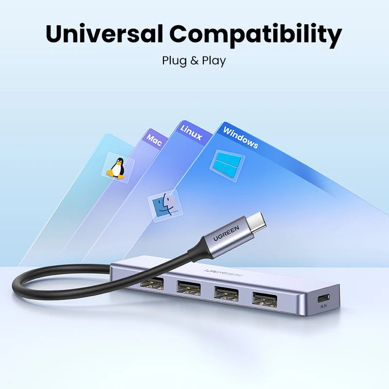 UGREEN USB C HUB 4 Ports Type C to USB 3.0 Hub Splitter Adapter for Laptop MacBook Mac Mini iPad Pro Samsung S25 iPhone 17