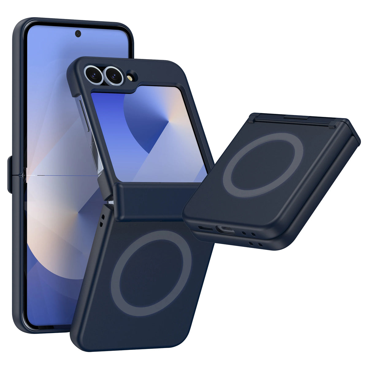 Luxury Original Phone Case For Samsung Galaxy Z Flip 7 8 6 5 4 3For Magsafe Wireless Charge Ring Magnetic Shockproof Hinge Cover