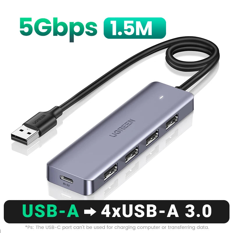 UGREEN USB C HUB 4 Ports Type C to USB 3.0 Hub Splitter Adapter for Laptop MacBook Mac Mini iPad Pro Samsung S25 iPhone 17