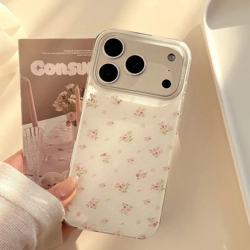 Pink Flower Pattern Phone Case For iPhone 17 18 Pro Max 16 15 14 13 12 11 Pro Plus 16e 17e Air X XR XS 7 8 Plus Soft Back Cover