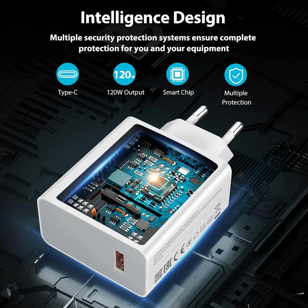6A 120W EU Fast USB Wall Charger For Xiaomi 11 12 13 14 15 Ultra Redmi Note 11T 12 13 POCO F6 X5 Pro Type C Turbo Charging Cable