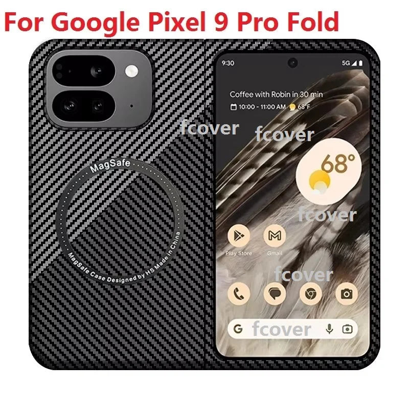 Magsafe For Google Pixel 9 Pro Fold Case Slim Plastic Magnetic Charging Hard Protective Cover