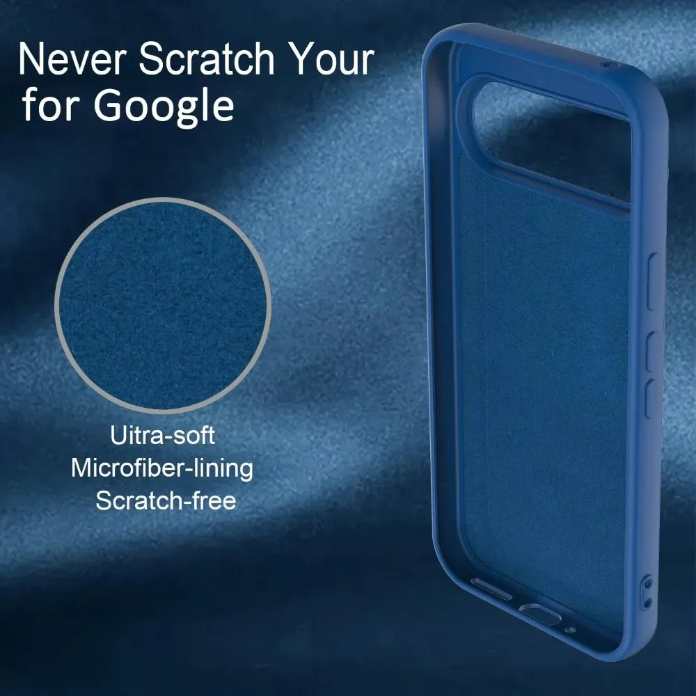 Matte Soft Liquid Silicone Slim Case for Google Pixel 8 9 10 11 Pro XL 6 7 8A 9A 10A 7A 6A Skin Feel Pure Color Ultra Thin Cover