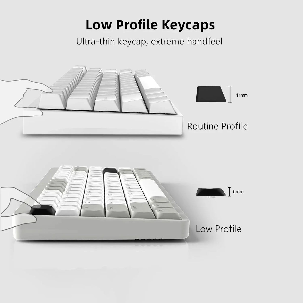 143 Key Low Profile PBT Keycaps Backlit Shine Through RGB Key cap for 60% 61/87/104 Cherry Gateron MX Gamer Mechanical Keyboard