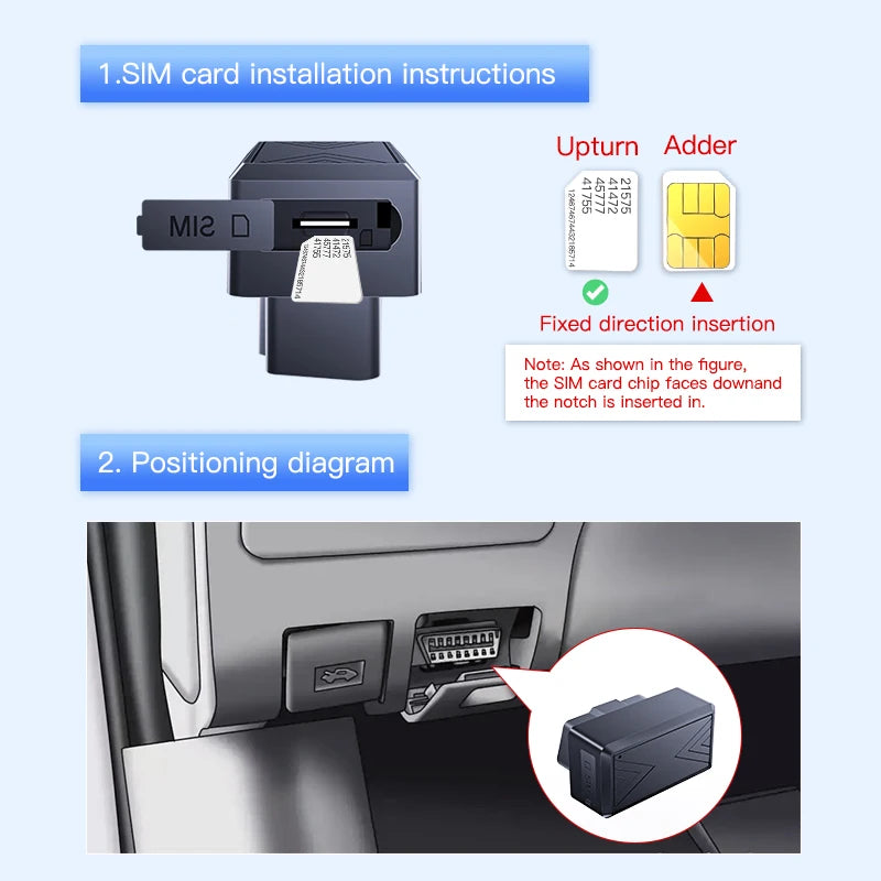 4G Mini OBD II GPS Car Tracker Builtin Battery 16PIN Interface Device for Car Vehicle with Online Tracking APP