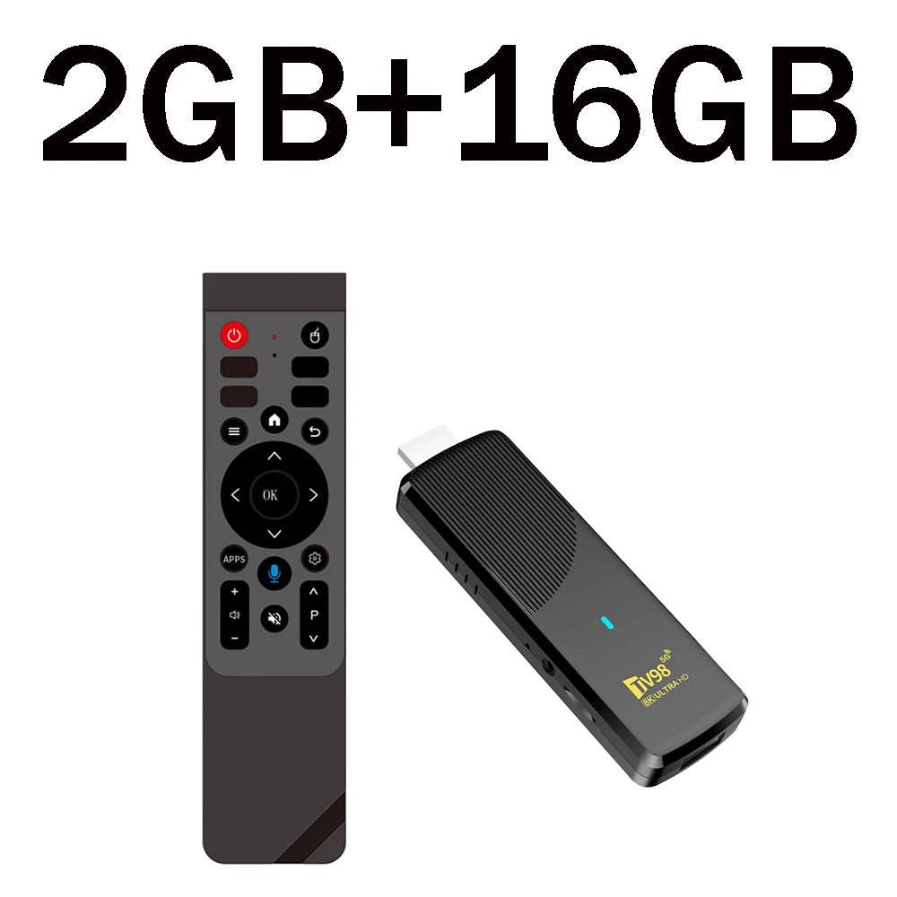 TV Stick Player New TV98 ATV X10 HD 8K 4K Android 14 Smart Media Player RK3518 Quad Core Chip Dual Wifi 5G 4G Voice Remote IPTV