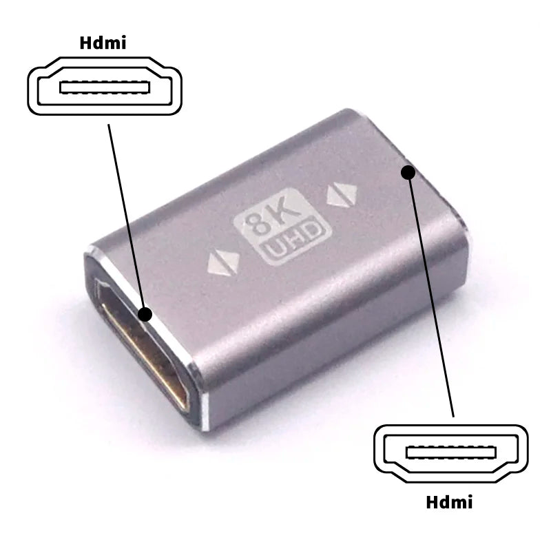 1/2pcs 8K 60HZ ultra high definition adapter HDMI2.1 male to female extension HDMI8K elbow 90 degree 270 degree adapter